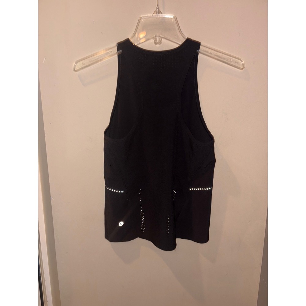 Lululemon Swiftly Tech High Neck Tank Top Black Reflective Mesh size 2 Women